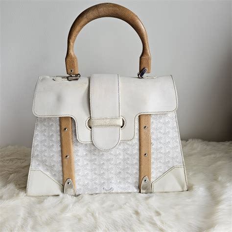 white goyardine bag